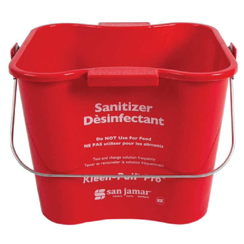 Carlisle KPP196RD 6 Quart Bucket Plastic Red San Jamar Kleen-Pail Pro with Molded Handles