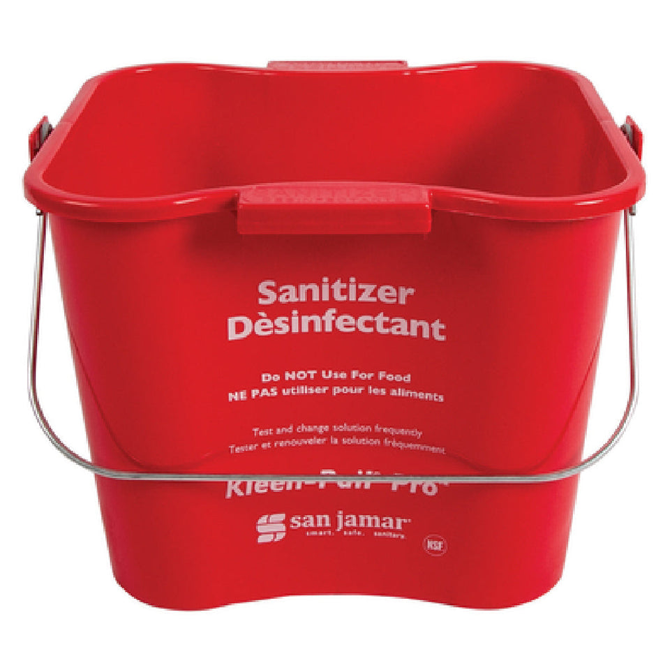 Carlisle KPP196RD 6 Quart Bucket Plastic Red San Jamar Kleen-Pail Pro with Molded Handles