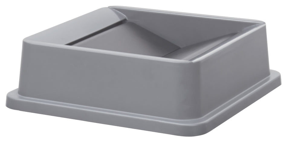 Winco PTCSL-23G Tall Square Trash Can Lid, Swing - 23 Gallon, Gray