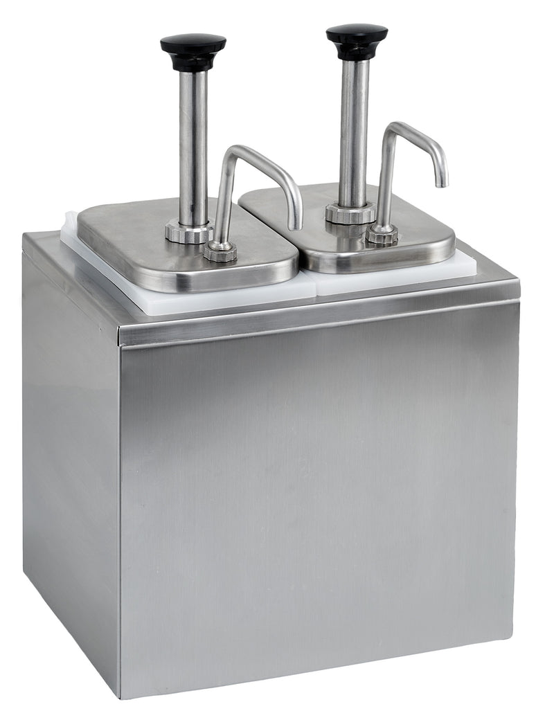 Winco PKTS-2D 11 Inch Condiment Dispenser Stainless Steel with Pumps
