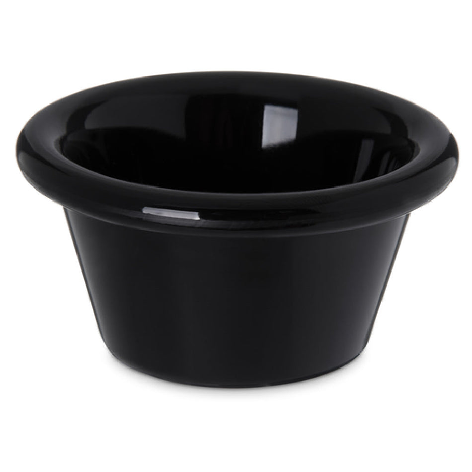 Carlisle 4312303 3 Oz Ramekin 3-2/11 Inch Diameter SAN Plastic Black Durable