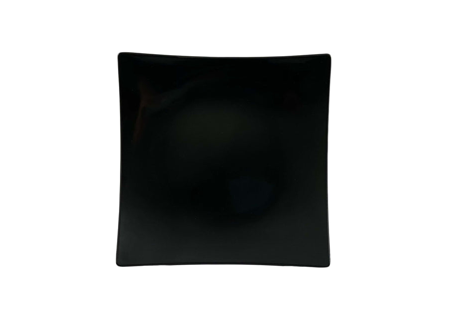 12 Pack 7-3/8" x 7-3/8", 1-3/8" Deep, Flare Plate, Classic Black Dinnerware, Melamine, BPA Free, Dishwasher Safe, Break-Resistant, Shatter-Resistant, No Microwave, No Oven, NSF