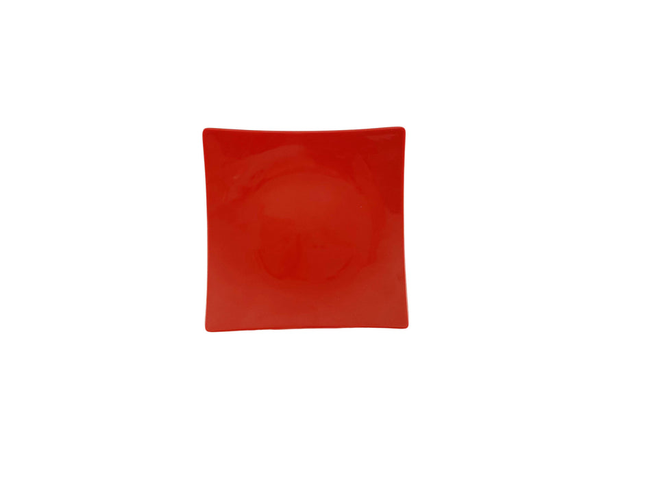 12 Pack 7-3/8" x 7-3/8", 1-3/8" Deep, Flare Plate, Classic Pure Red Dinnerware, Melamine, BPA Free, Dishwasher Safe, Break-Resistant, Shatter-Resistant, No Microwave, No Oven, NSF