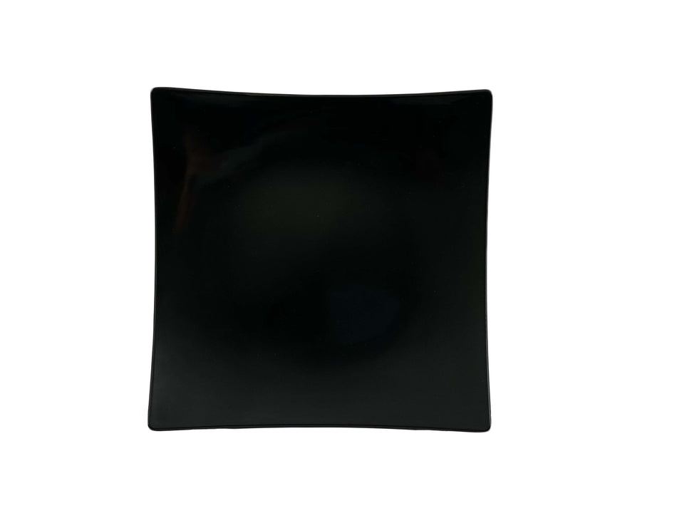 12 Pack 10" x 10", 1-3/4" Deep, Flare Plate, Classic Black Dinnerware, Melamine, BPA Free, Dishwasher Safe, Break-Resistant, Shatter-Resistant, No Microwave, No Oven, NSF
