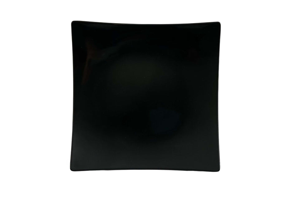 12 Pack 12-3/8" x 12-3/8", 2" Deep, Flare Plate, Classic Black Dinnerware, Melamine, BPA Free, Dishwasher Safe, Break-Resistant, Shatter-Resistant, No Microwave, No Oven, NSF