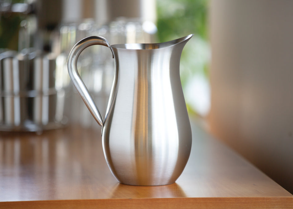 Bell Pitcher 2-Liter Stainless Steel Pitcher with Ice Guard in Brushed Stainless