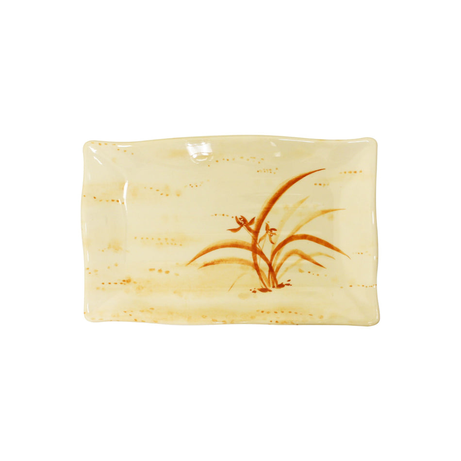 12 Pack 11-1/4" x 7-1/4" x 1", Wavy Rectangular Plate, Gold Orchid Dinnerware, Melamine, BPA Free, Dishwasher Safe, Break-Resistant, Shatter-Resistant, No Microwave, No Oven, NSF