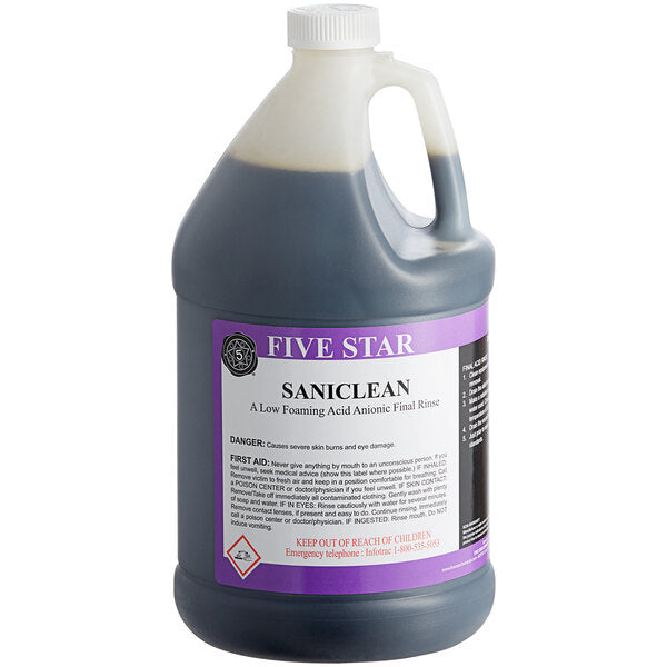 Fivestar [Case of 4] 1 Gallon Saniclean Low-Foaming Brewery Acid Anionic Final Rinse - 26-SAN-FS01-04