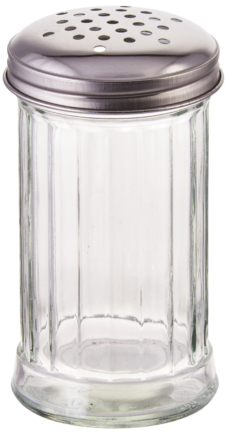 Winco G-103 12 Oz Glass Cheese Spice Shaker with Perforated Top
