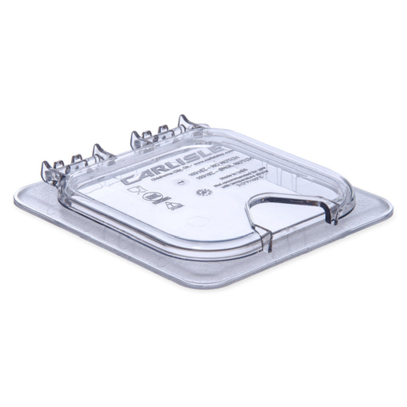 Carlisle 10319Z07 6.88 Inch Notched Hinged Universal Lid for 1/6 Size Food Pan Polycarbonate Clear