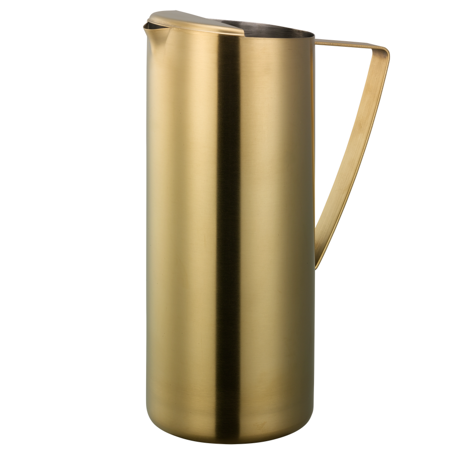 Slim 1.9-Liter Stainless Water Pitcher with Ice Guard in Rose Gold