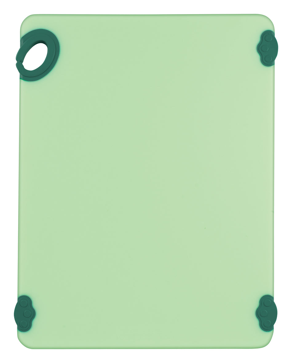 Winco CBK-1520GR 15 Inch Rectangular Cutting Board with Rubber Grip Hook Green Co-polymer