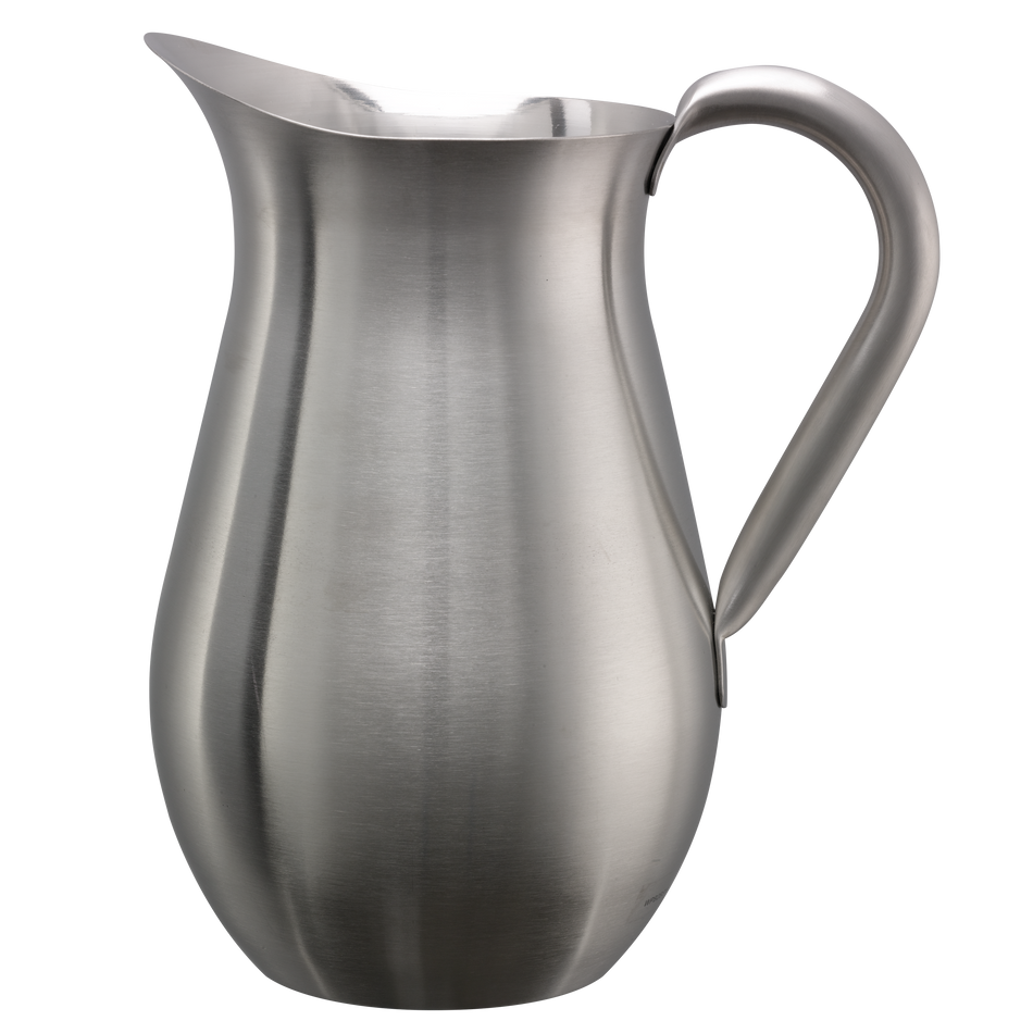 Service Ideas Bell Pitcher 2 Liter - Brushed Stainless Steel Fine Dining Water Service