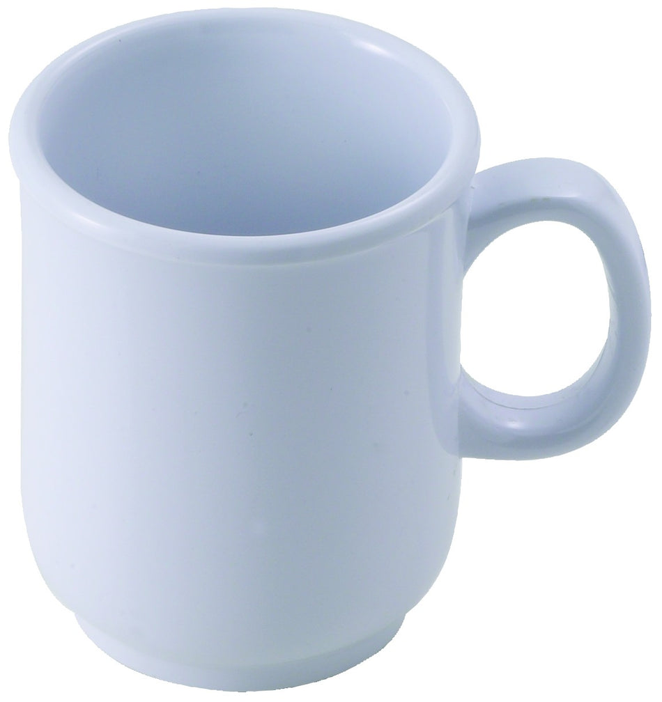 Winco MMU-8W 8 Oz Bulbous Mug White Melamine Dishwasher Safe with Handle