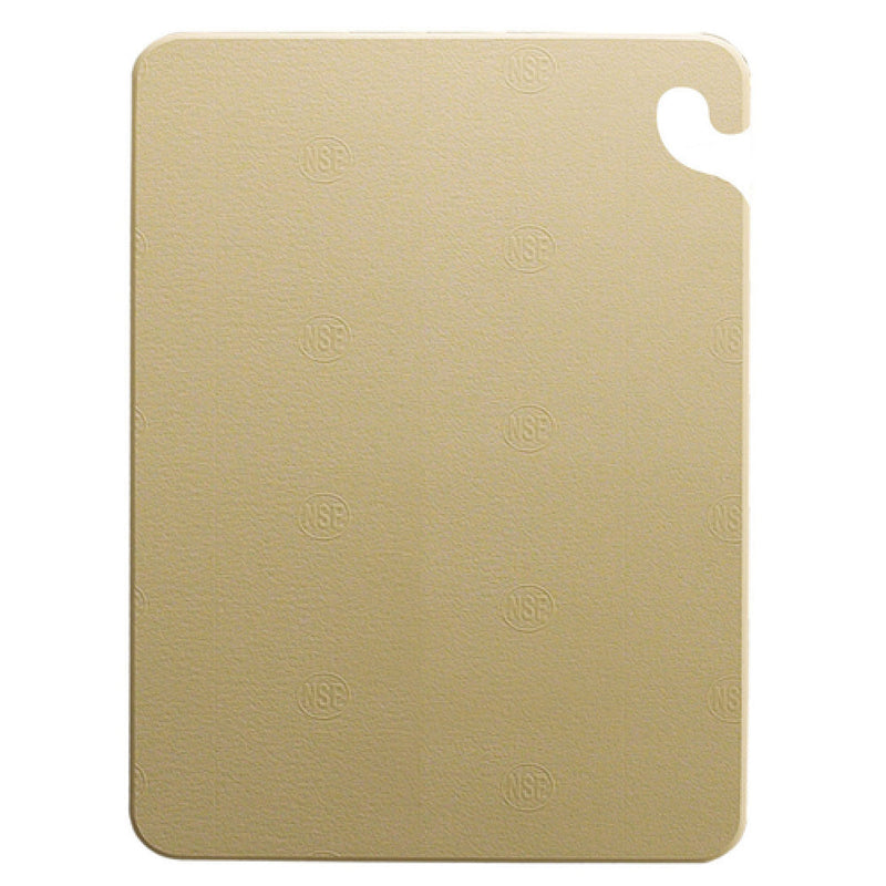 Carlisle CB121834BR 18 Inch Brown Cutting Board with Food Safety Hook Co-polymer