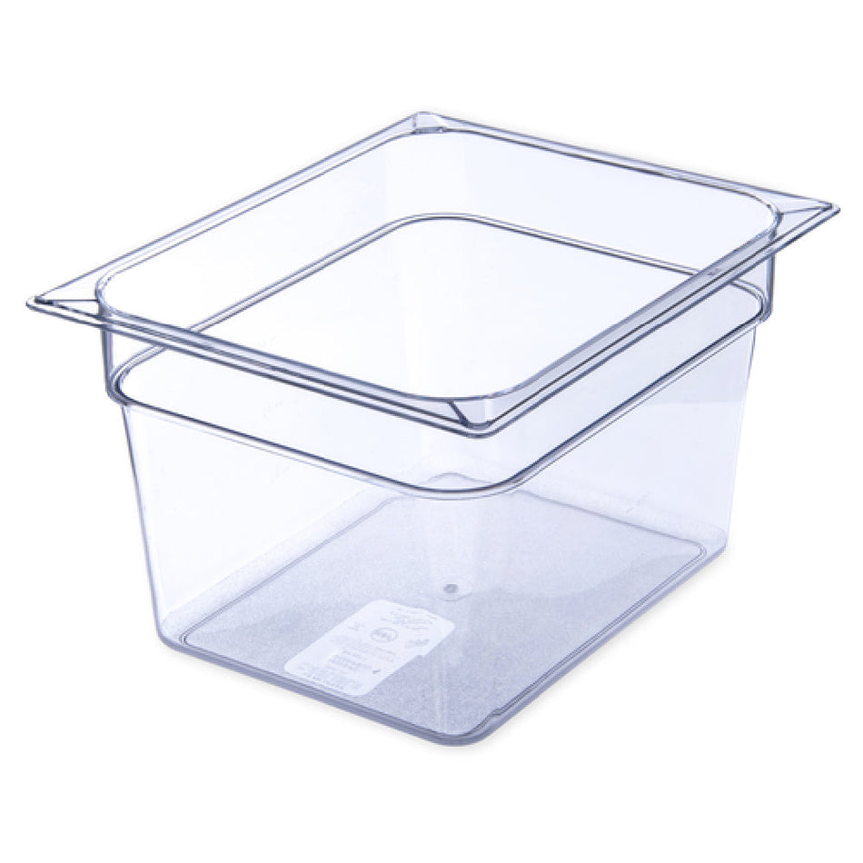 Carlisle 10223B07 1/2-Size 11.4 Qt Food Pan Clear Polycarbonate with Capacity Indicators