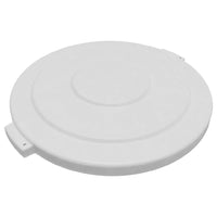 Carlisle 84105602 27 Inch Diameter Waste Bin Trash Container Lid White Polyethylene with Snap Down Tab Locks