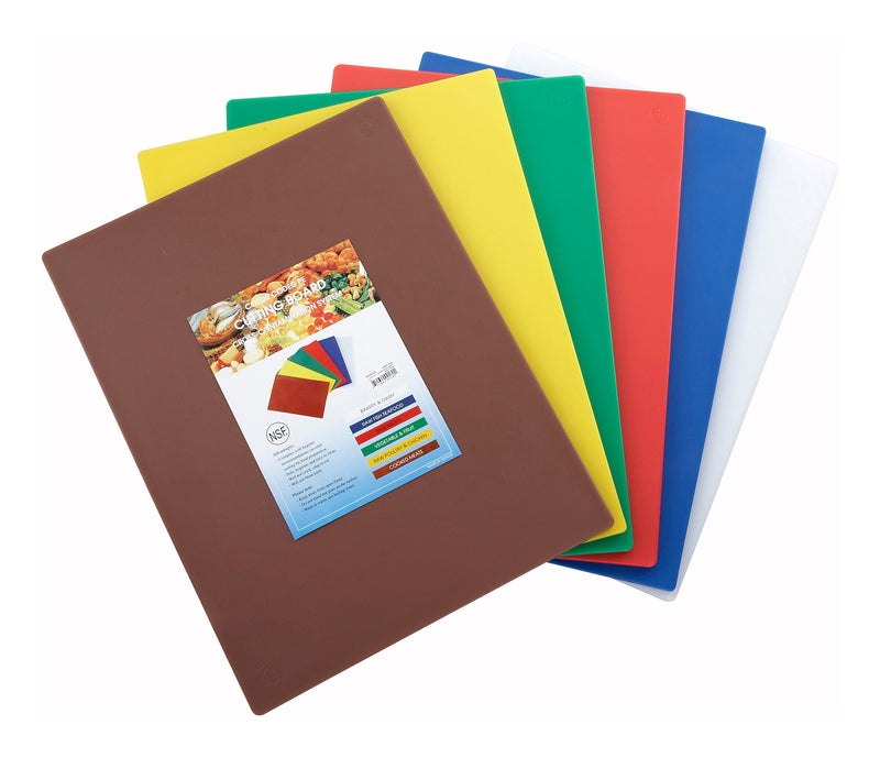 Winco CBST-1824 24 Inch Cutting Board Set BPA Free Polyethylene Assorted Colors