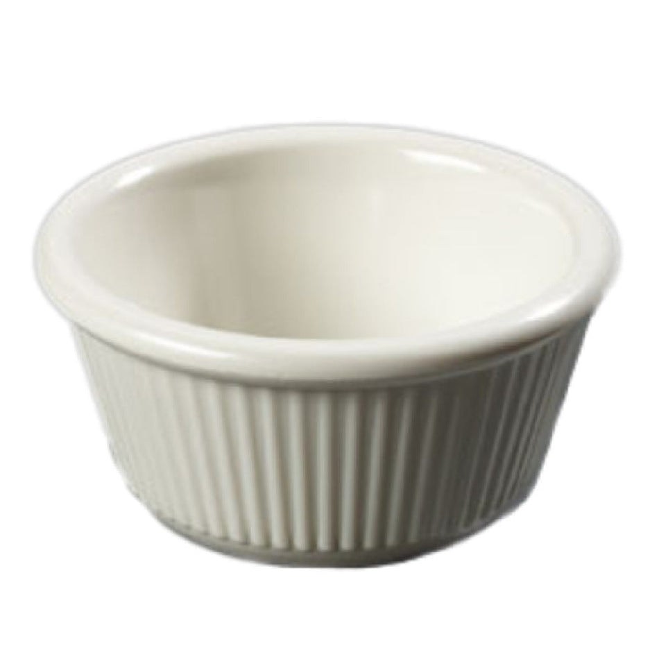 Carlisle S282-842 3 Oz Fluted Ramekin Bone Melamine Stackable 12 Packs