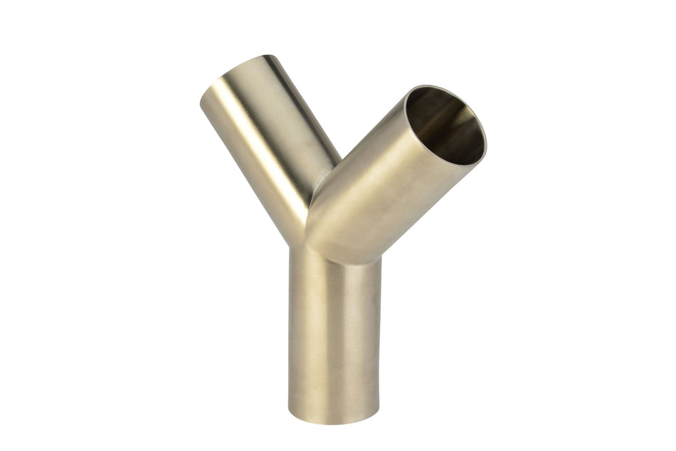 4" Butt-Weld True Wye - Polished (28WB)  - T304 Stainless Steel - Wayland Industries - W428WB-4-7