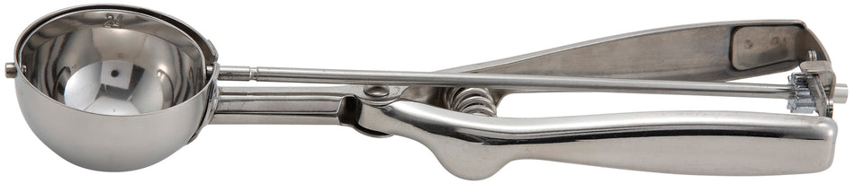 Winco ISS-24 1-3/4 Oz. Disher Round Bowl 18/8 Stainless Steel Squeeze Handle