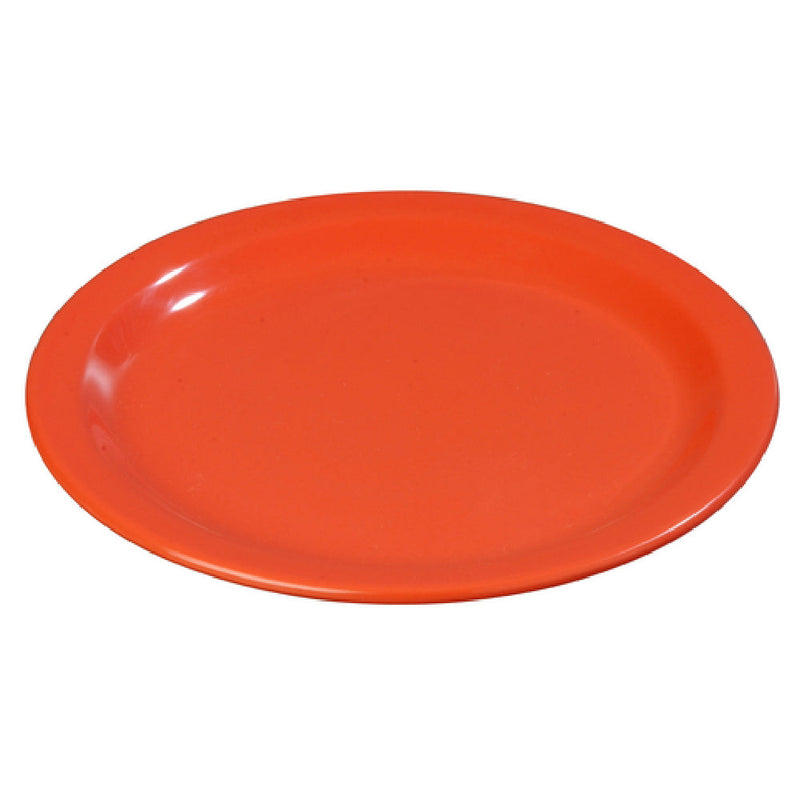 Carlisle 4350152 9 Inch Diameter Dinner Plate Reinforced Rim Melamine Sunset Orange