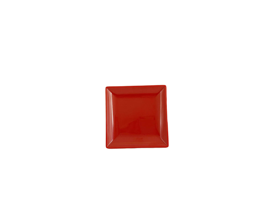 12 Pack 4-1/2" x 4-1/2", 1/2" Deep, Square Plate, Classic Pure Red Dinnerware, Melamine, BPA Free, Dishwasher Safe, Break-Resistant, Shatter-Resistant, No Microwave, No Oven, NSF