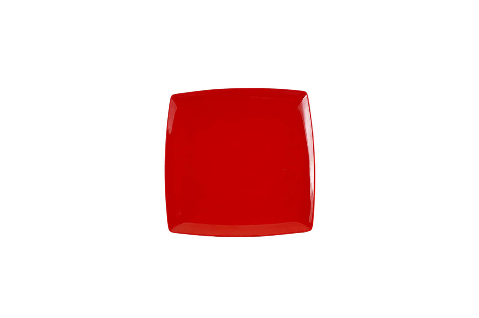 12 Pack 6" x 6", 1/2" Deep, Square Plate, Classic Pure Red Dinnerware, Melamine, BPA Free, Dishwasher Safe, Break-Resistant, Shatter-Resistant, No Microwave, No Oven, NSF