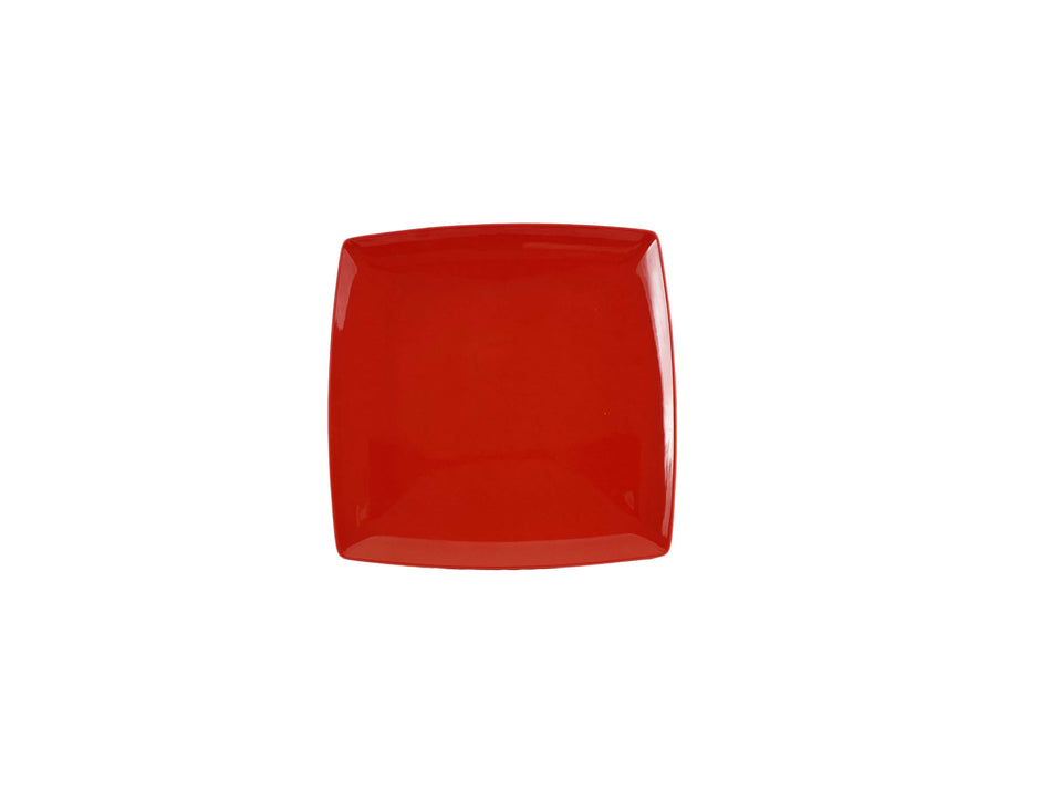 12 Pack 9" x 9", 1" Deep, Square Plate, Classic Pure Red Dinnerware, Melamine, BPA Free, Dishwasher Safe, Break-Resistant, Shatter-Resistant, No Microwave, No Oven, NSF
