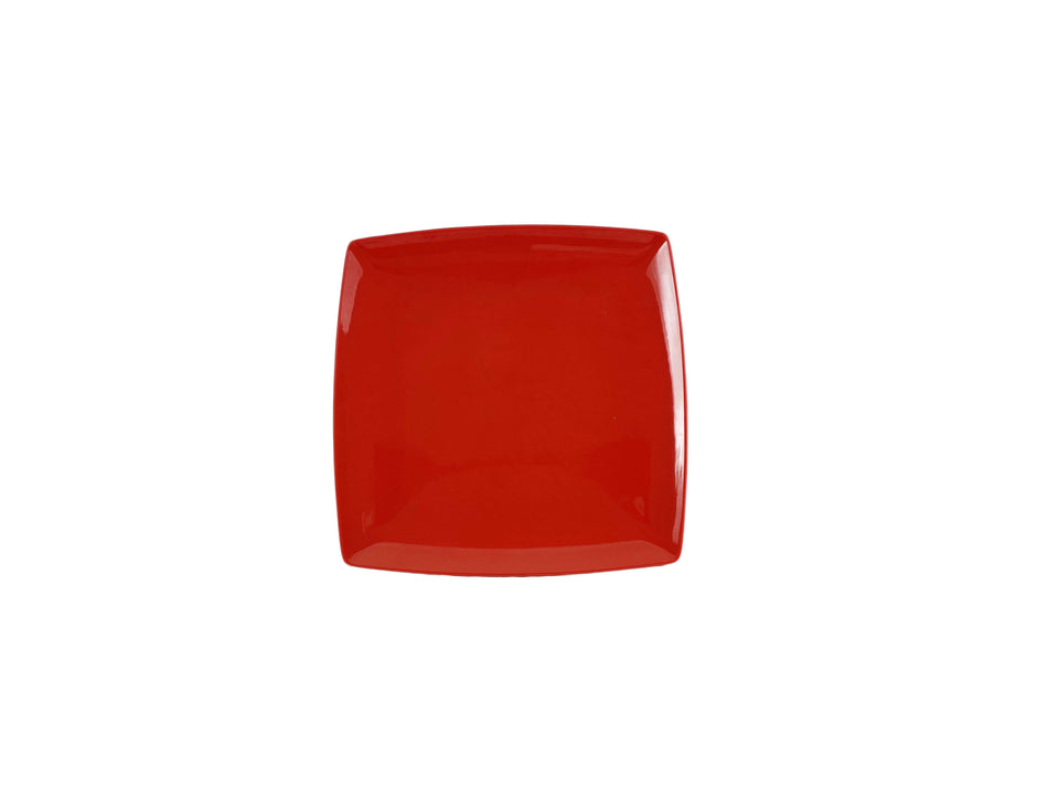 12 Pack 10" x 10", 1" Deep, Square Plate, Classic Pure Red Dinnerware, Melamine, BPA Free, Dishwasher Safe, Break-Resistant, Shatter-Resistant, No Microwave, No Oven, NSF