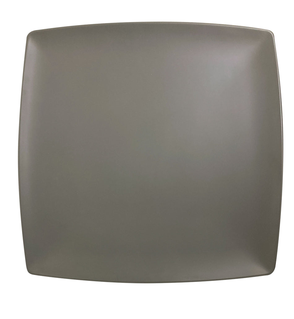 12 Pack 12" x 12", 1" Deep, Square Plate, Classic Stone Grey Dinnerware, Melamine, BPA Free, Dishwasher Safe, Break-Resistant, Shatter-Resistant, No Microwave, No Oven, NSF