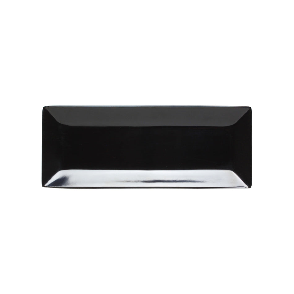 12 Pack 10-1/4" x 4", 1" Deep, Rectangular Appetizer Tray, Classic Black Dinnerware, Melamine, BPA Free, Dishwasher Safe, Break-Resistant, Shatter-Resistant, No Microwave, No Oven, NSF