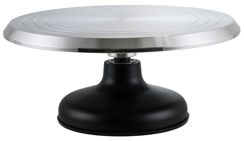 Winco CKSR-12 12 Inch Diameter Revolving Cake Decorating Stand Aluminum and Cast Iron