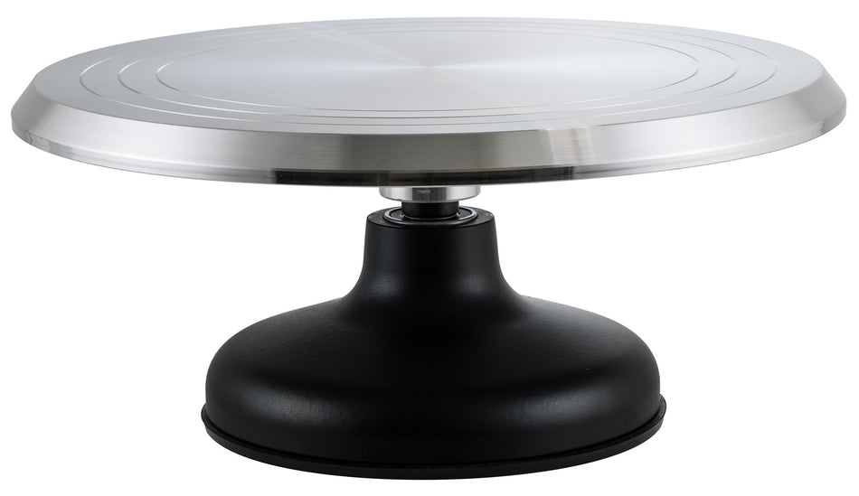 Winco CKSR-12 12 Inch Diameter Revolving Cake Decorating Stand Aluminum and Cast Iron