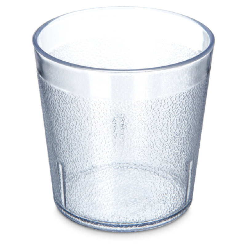 Carlisle 552907 9 Oz Stackable Old Fashioned Tumbler Textured Clear SAN
