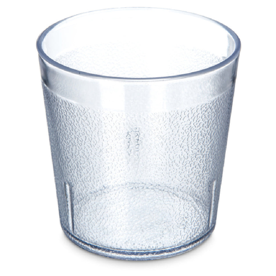 Carlisle 552907 9 Oz Stackable Old Fashioned Tumbler Textured Clear SAN