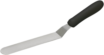 Winco TKPO-7 6-1/2 Inch Dishwasher Safe Offset Spatula With Polypropylene Handle Black Satin Finish