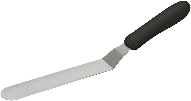 Winco TKPO-7 6-1/2 Inch Dishwasher Safe Offset Spatula With Polypropylene Handle Black Satin Finish