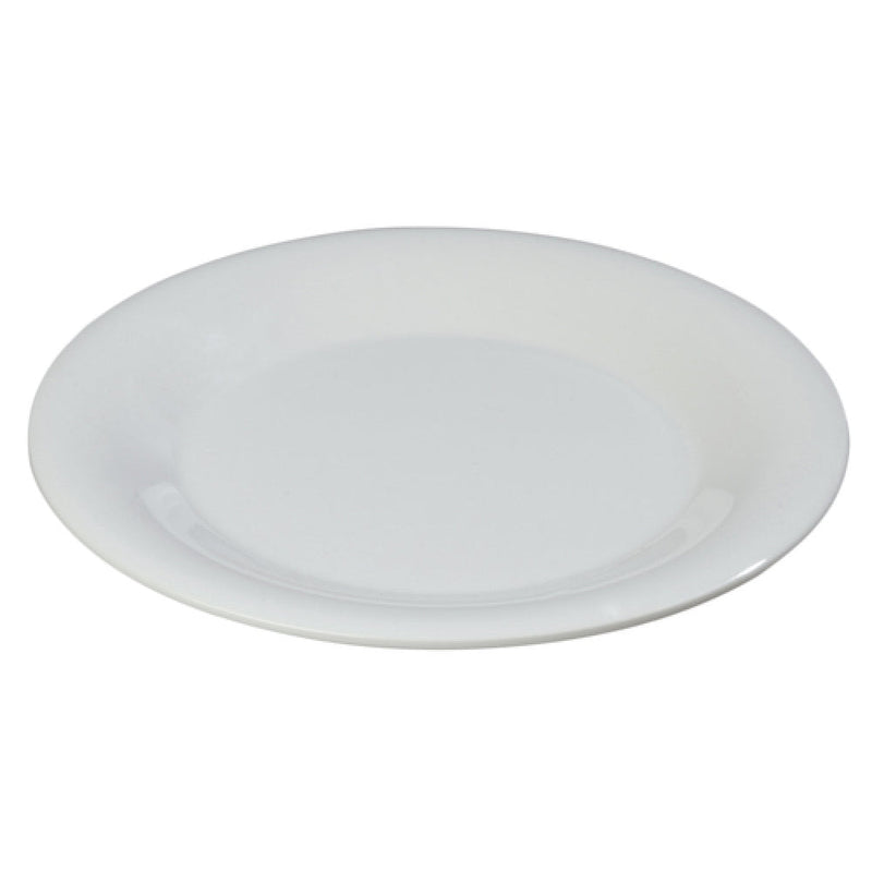 Carlisle 3301202 9 Inch Diameter Dinner Plate Wide Rim Break Resistant Melamine White
