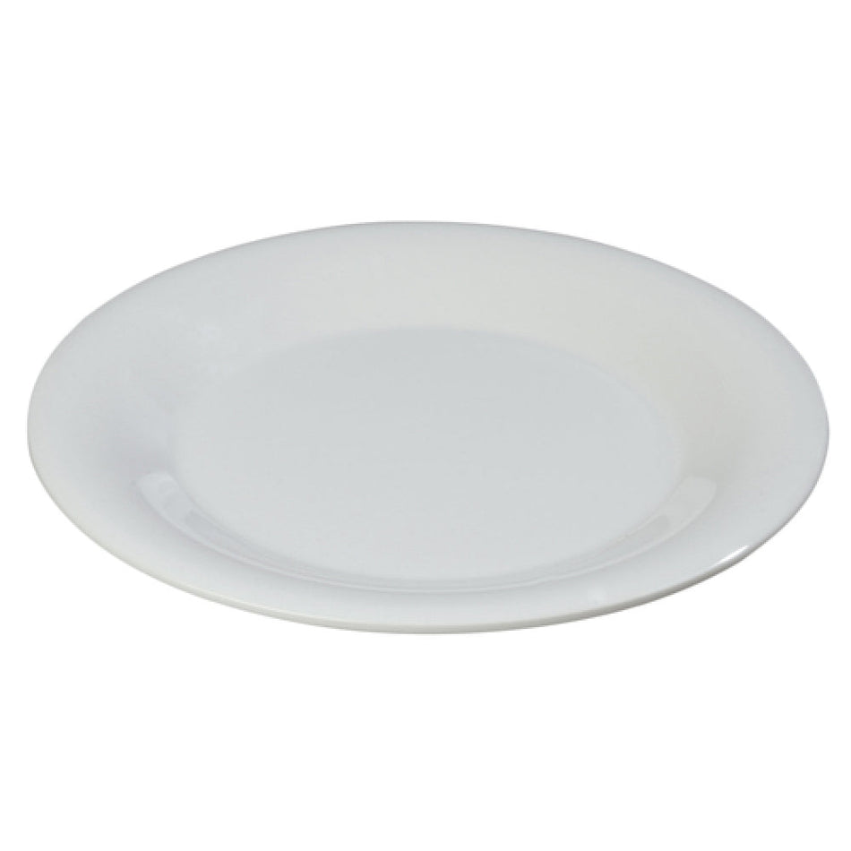 Carlisle 3301202 9 Inch Diameter Dinner Plate Wide Rim Break Resistant Melamine White
