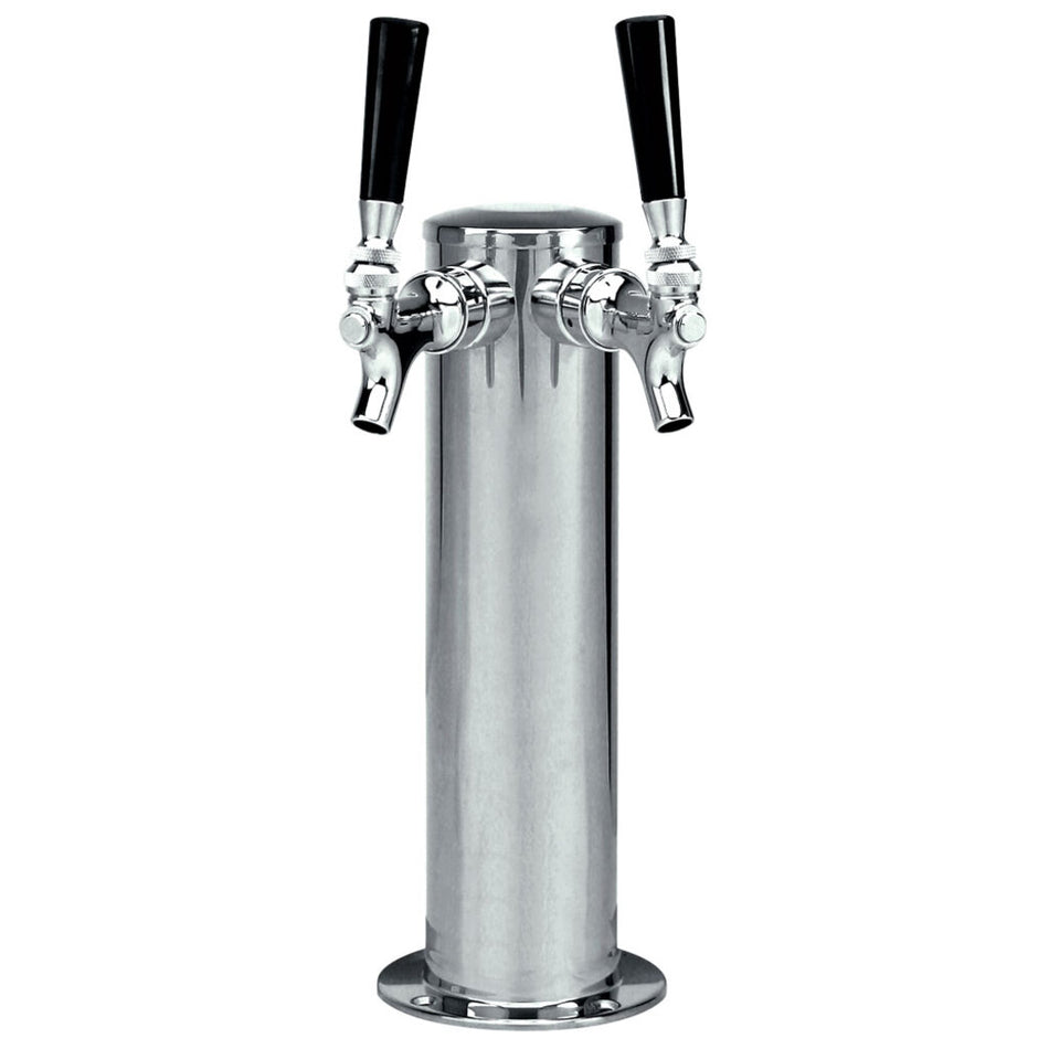 Micro Matic 1689 3 Inch Draft Beer Dispensing Tower Air Cooled Polished 304 Stainless Steel