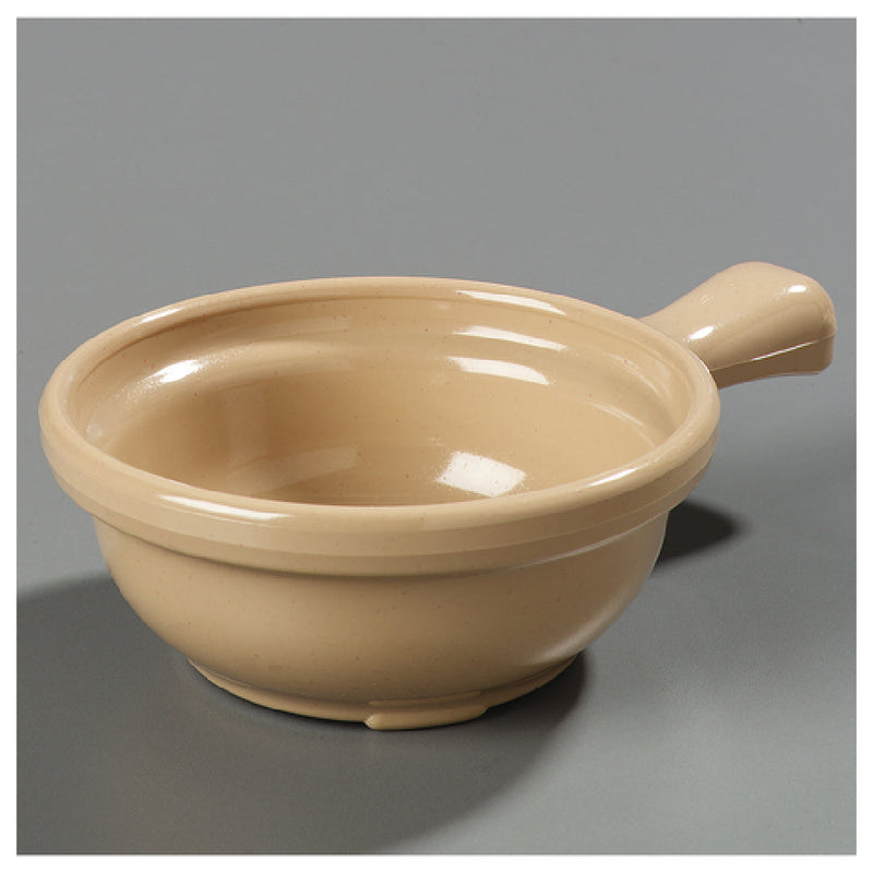 Carlisle 700619 8 Oz Handled Soup Bowl 4-5/8 Inch Dia SAN Beige Dishwasher Safe