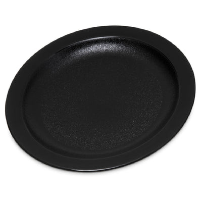 Carlisle PCD20603 6-1/2 Inch Diameter Narrow Rim Plate Black Polycarbonate Dishwasher Safe