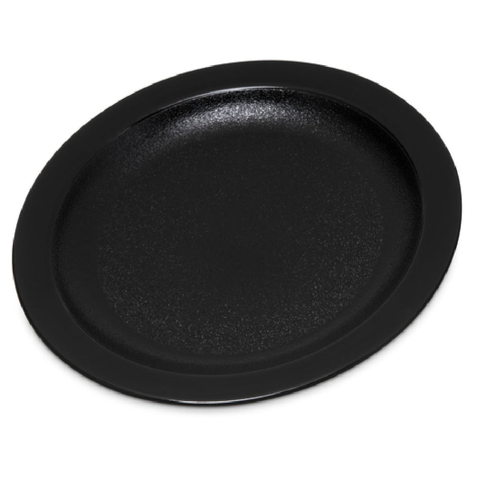 Carlisle PCD20603 6-1/2 Inch Diameter Narrow Rim Plate Black Polycarbonate Dishwasher Safe