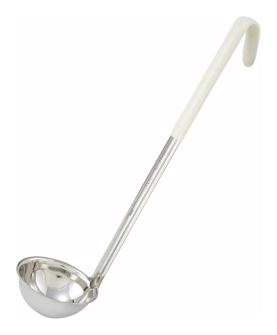 Winco LDC-3 3 Oz Color-Coded Ladle One-Piece Stainless Steel Ivory