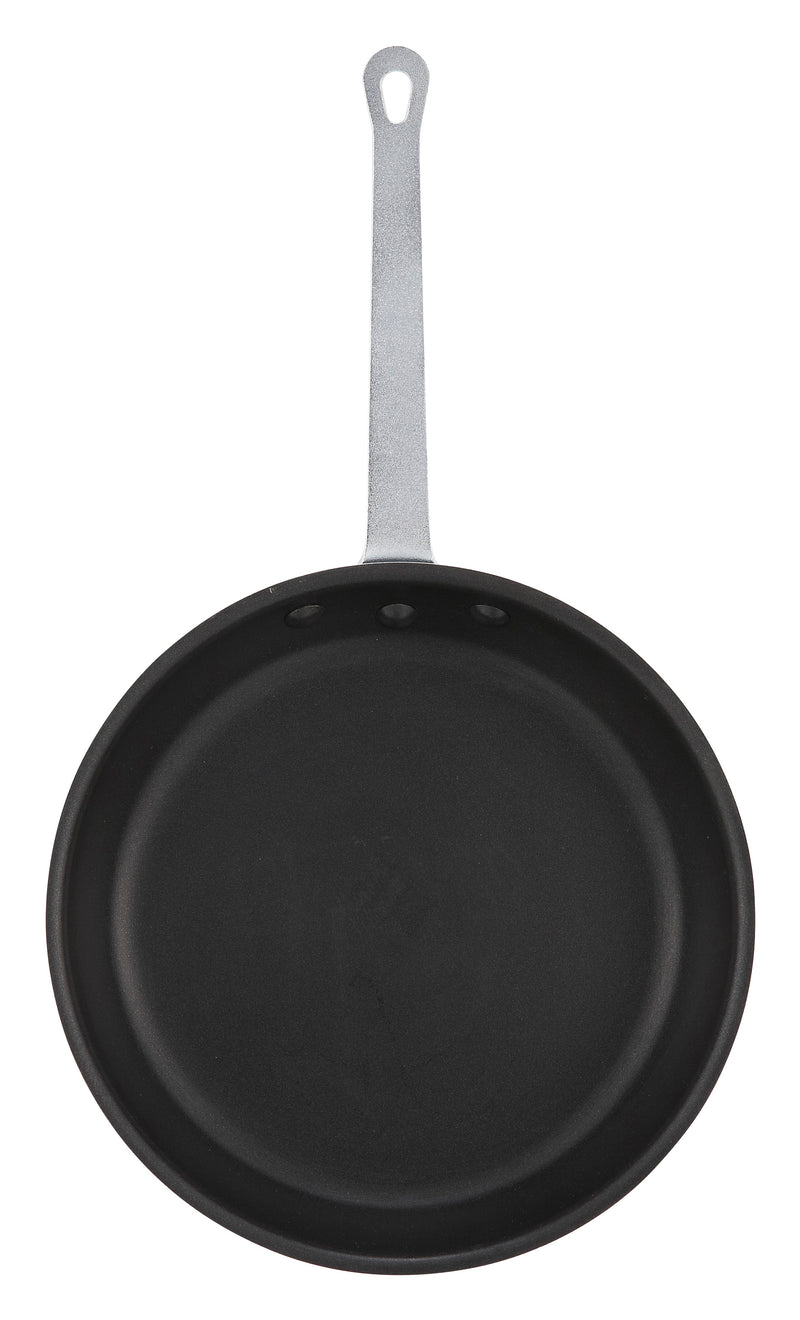Winco AFP-12XC 12 Inch Fry Pan Scratch Resistant Aluminum with Riveted Handle