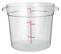 Winco PCRC-6 6 Quart Round Food Storage Container Clear Polycarbonate with Handles