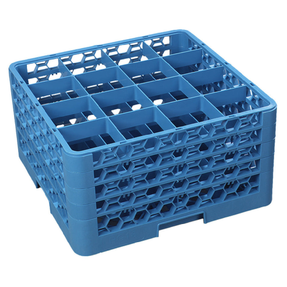Carlisle RG16-414 19 Inch Blue Glass Rack with 4 Extenders Polypropylene