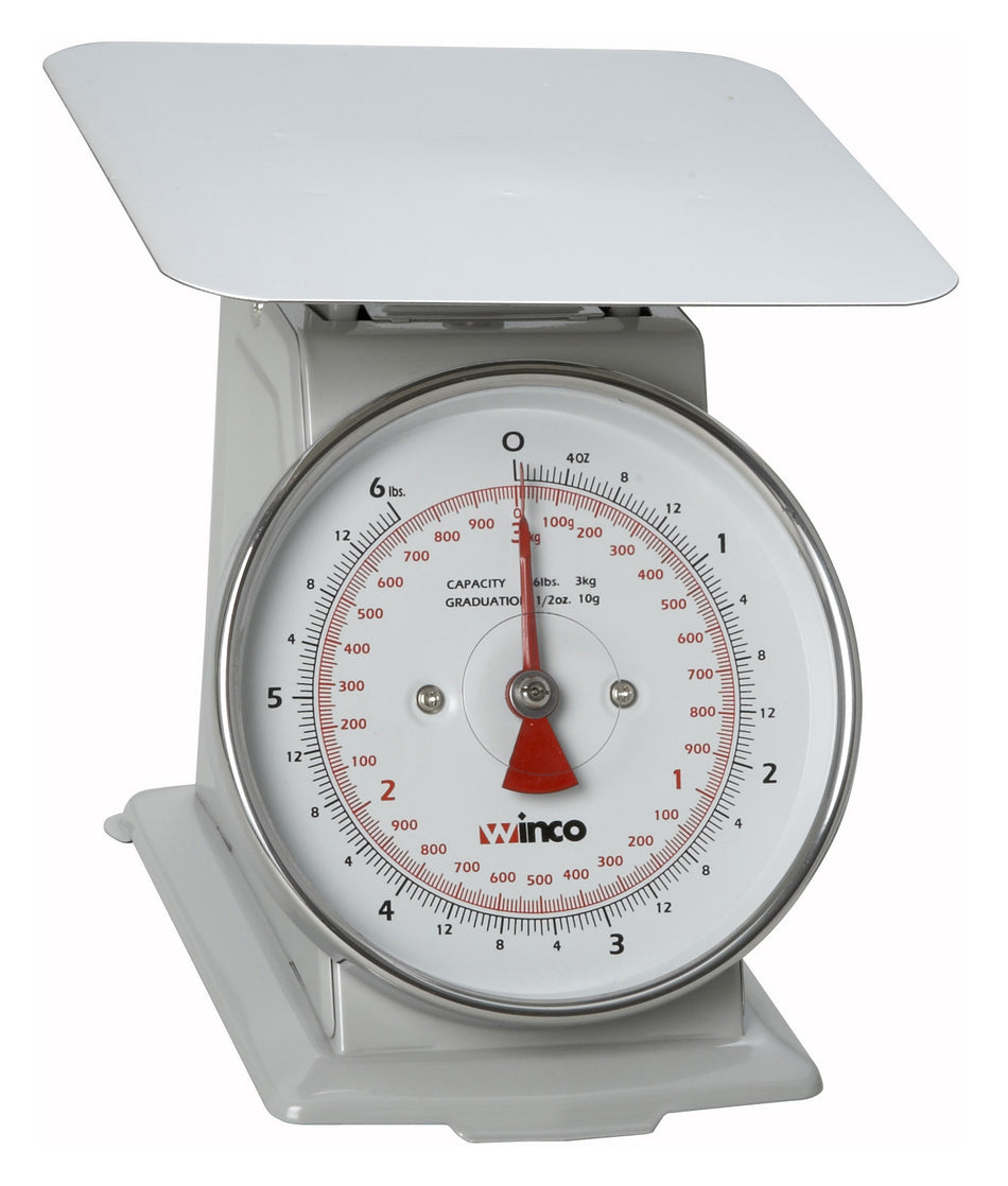 Winco SCAL-66 6-1/2 Inch Dial Mechanical Portion Scale with Steel Platform