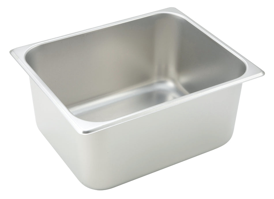 Winco SPH6 12-3/4 Inch Steam Table Pan 1/2 Size 25 Gauge Stainless Steel with Straight Sides